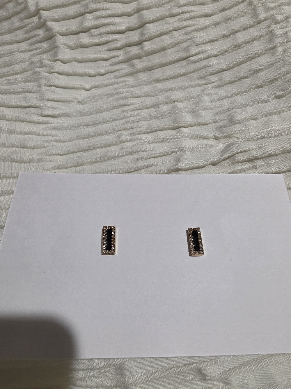 Kate Spade Black Crystal Rectangle Stud Earrings  Like New